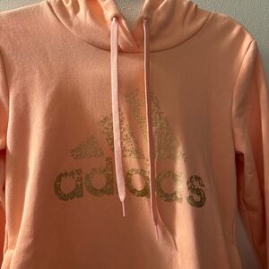 Adidas Peach Sweatshirt with Gold Emblem